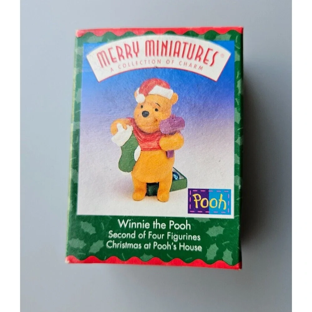 Hallmark Merry Miniature Figurines Winnie, Tiger and Eeyore Pooh's House Series
